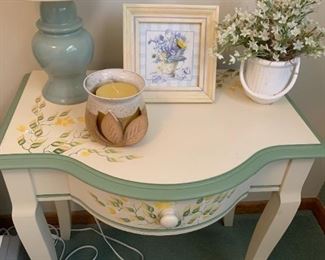 This one of 2 stenciled small side tables.