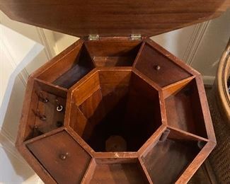 Inside of sewing table