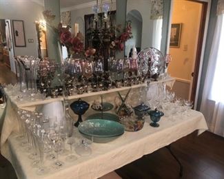 Lots of formal glassware