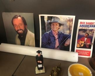 Ray Stevens photo from Vegas and an autographed picture of Mel Tillis, Moe Bandy autograph