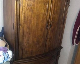 Oak TV armoire