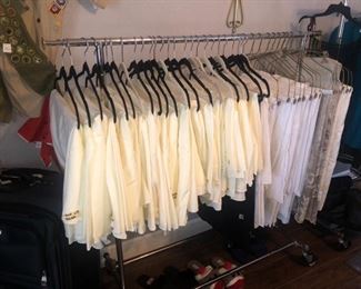 lots of tablecloths from the party planning