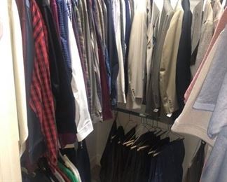 Closet full of fine men's clothing