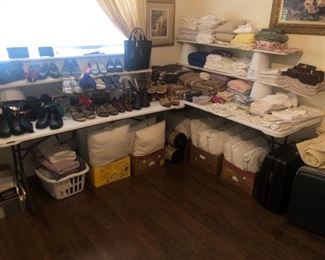 Another room full of shoes and linens