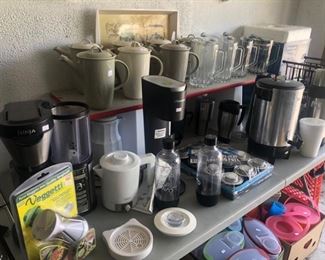 pitchers, coffee pots