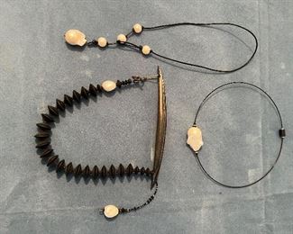 freshwater pearls with black neckless $50.00 each