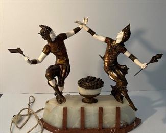 Art Deco Bronze Sculpture lamp by : Charles Raphael Peyre