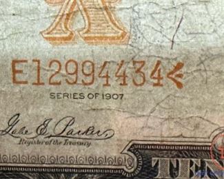 1907 $10 Gold Certificate