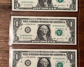 $1 Consecutive Bills - Set of 3 