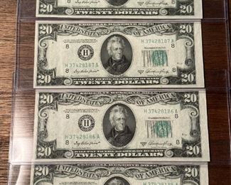 $20 Consecutive Bills - Set of 4