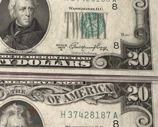 $20 Consecutive Bills - Set of 4