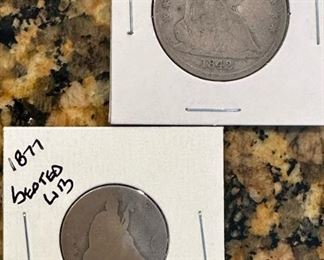 Seated Liberty Half Dollar and Quarter