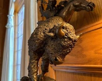 MARK HOPKINS “First Buffalo” Signed Bronze Sculpture - Limited Edition (185 / 250)