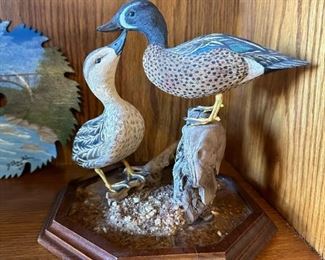 "Bluewinged Teal-Pair" Original Wood Carving by LARRY TAWES