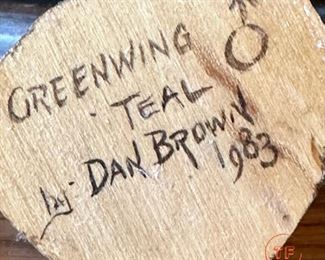 "Greenwing Teal" Original Wood Carving by DAN BROWN