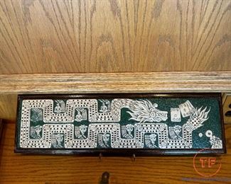 Vintage Chinese Dragon Cribbage Board
