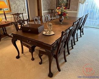 HENREDON “Rittenhouse” Chippendale Style Dining Room Set
