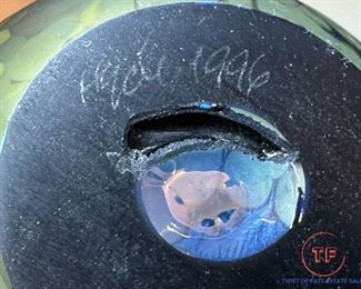 ELAINE HYDE Blown Irid Glass Art Vase