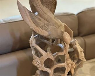 Hand Carved Belize Bird Wood Sculpture