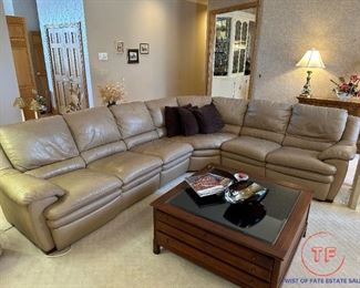 NATUZZI Curved Leather Sectional