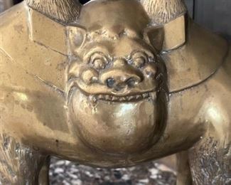 Vintage Chinese Copper Camel with Embossed Figural Face