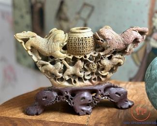 Foo Dogs Soap Stone Carving