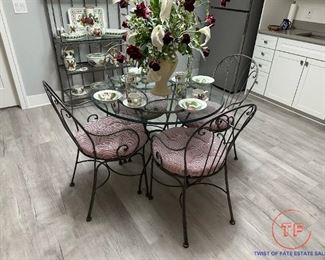 Wrought Iron Bistro Style Table Set