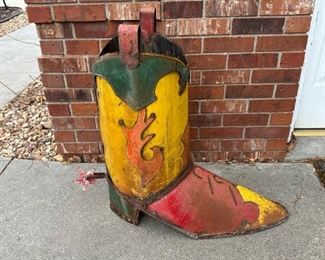 Large Metal Cowboy Boot Planter