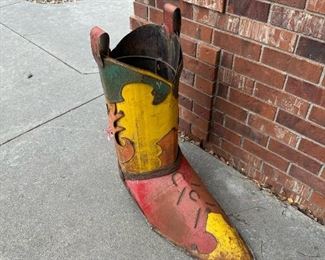 Large Metal Cowboy Boot Planter
