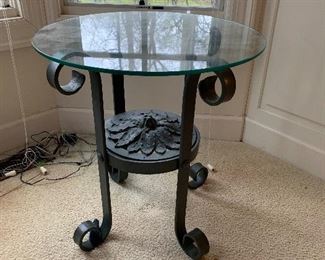 Iron table with glass top