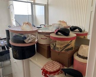 Vintage hats and hat boxes