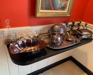 Silver plate and crystal