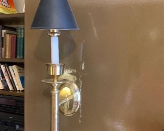 Pair of brass wall sconce candle holders