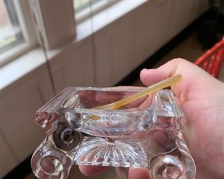 William Yeoward salt sellers with horn spoons