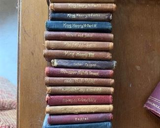 Set of tiny leather Shakespeare books