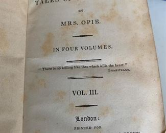 Set of 1820s “stories by Mrs. Opie”