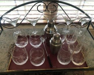 Vintage Glassware, Martini Set