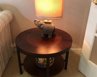 Round Table w/Elephant Lamp