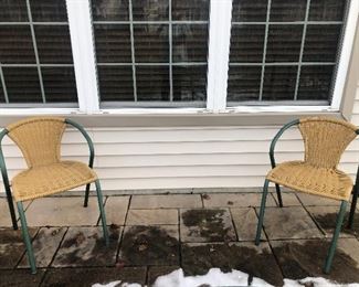 2 Metal/Woven Chairs