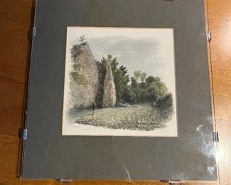 Antique hand colored engraving