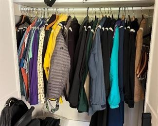 More men's clothing, including a dozen coats