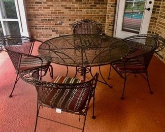 Wrought iron Woodard patio furniture 