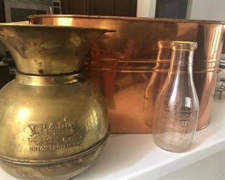 Spittoon 
Copper Boiler
Vintage milk bottle
