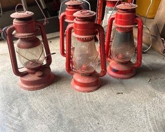 Several Dietz lanterns, some kerosene and some electrified
