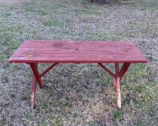 Redwood picnic table
