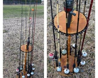 Fishing rods, reels, and storage caddy 