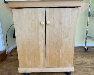 Pine Work Table / Small Island on Casters. Photo 1 of 2.