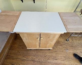 Pine Work Table / Small Island on Casters. Photo 2 of 2.