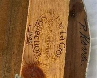 Ducks Unlimited Lac La Croix Collection Rustic Wood Duck Decoy, No. 1405. Signed By Artist. Photo 2 of 2.