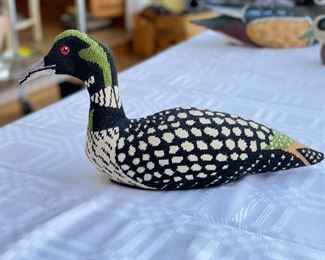 Needlepoint Loon Decoy.
